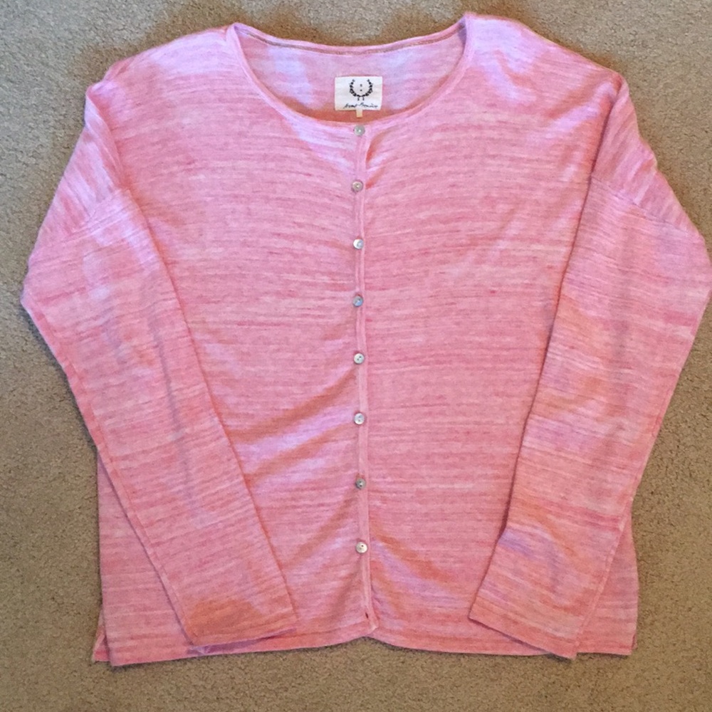 Pink cardigan from Galleries Lafayette